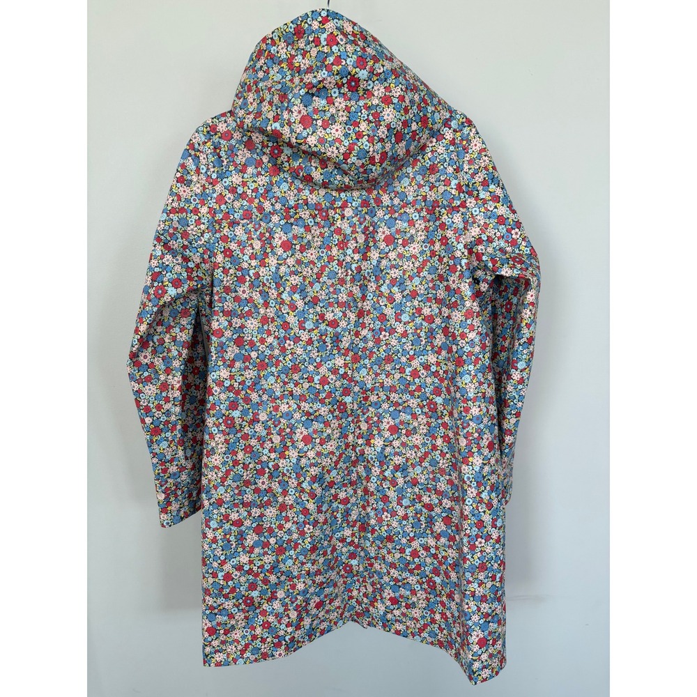 Boden Floral Hooded Raincoat Multi Color Ditsy Flower Quilted Lining Jacket US 8 - Picture 3 of 11